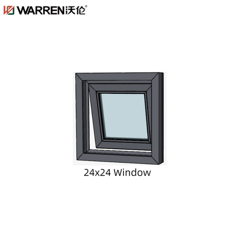 24x24 Awning Aluminium Double Glass Brown Double Pane Window For Home