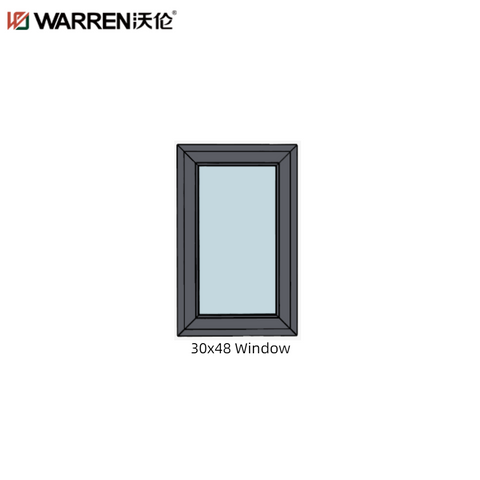 Warren 30x48 Tilt And Turn Aluminium Low E Double Glazed Brown Standard House Window With Screen