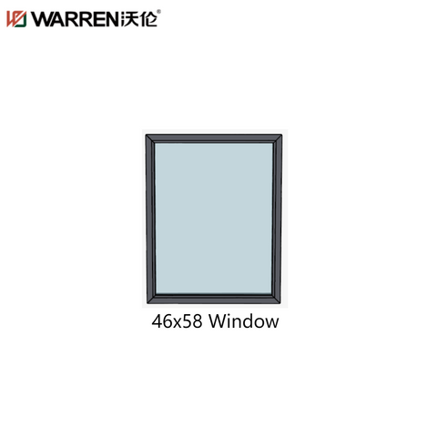 Warren 46x58 Window With White Color Hurricane Impact Aluminum Double Pane Glass