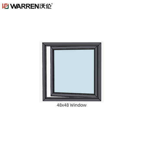 48x48 Outward Opening Aluminium Glass Green Soundproof Window Moden
