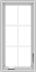 WDMA 18x36 (17.5 x 35.5 inch) White Vinyl uPVC Crank out Casement Window with Colonial Grids
