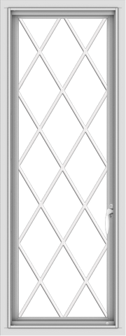 WDMA 18x48 (17.5 x 47.5 inch) uPVC Vinyl White push out Casement Window without Grids with Diamond Grills