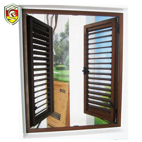 2018 hot sale security luxury jalousie window shutter aluminum wooden louvered windows with AS/NZ2208 on China WDMA
