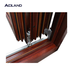 2019 latest aluminium tempered glass bi fold front door with wooden color on China WDMA