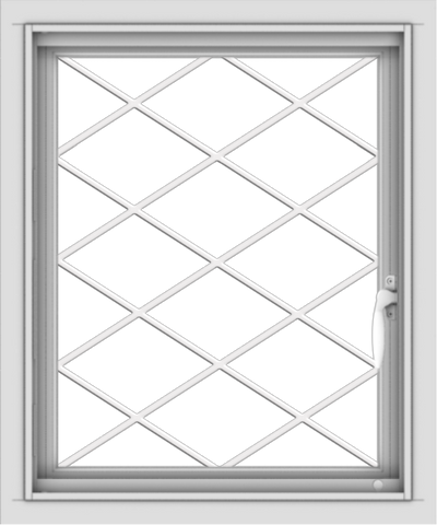 WDMA 20x24 (19.5 x 23.5 inch) Vinyl uPVC White Push out Casement Window without Grids with Diamond Grills