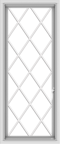 WDMA 20x48 (19.5 x 47.5 inch) uPVC Vinyl White push out Casement Window without Grids with Diamond Grills