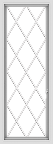 WDMA 20x54 (19.5 x 53.5 inch) uPVC Vinyl White push out Casement Window without Grids with Diamond Grills