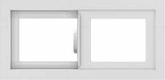 WDMA 24x12 (23.5 x 11.5 inch) Vinyl uPVC White Slide Window without Grids Interior