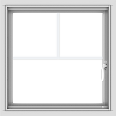 WDMA 24x24 (23.5 x 23.5 inch) Vinyl uPVC White Push out Casement Window with Fractional Grilles