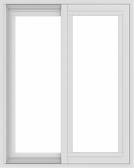 WDMA 24x30 (23.5 x 29.5 inch) Vinyl uPVC White Slide Window without Grids Exterior