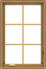 WDMA 24x36 (23.5 x 35.5 inch) Pine Wood Dark Grey Aluminum Crank out Casement Window with Colonial Grids