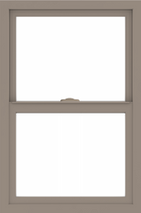 WDMA 24x36 (23.5 x 35.5 inch) Vinyl uPVC Brown Single Hung Double Hung Window without Grids Interior