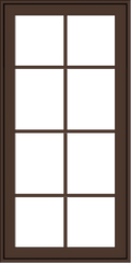 WDMA 24x48 (23.5 x 47.5 inch) Oak Wood Dark Brown Bronze Aluminum Crank out Awning Window with Colonial Grids Exterior