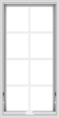 WDMA 24x48 (23.5 x 47.5 inch) White Vinyl uPVC Crank out Awning Window with Colonial Grids Interior