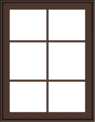WDMA 28x36 (27.5 x 35.5 inch) Oak Wood Dark Brown Bronze Aluminum Crank out Awning Window with Colonial Grids Exterior
