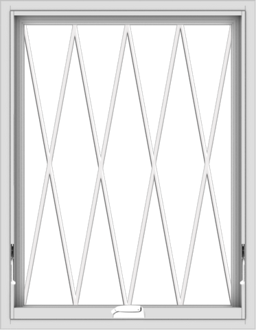 WDMA 28x36 (27.5 x 35.5 inch) White Vinyl uPVC Crank out Awning Window without Grids with Diamond Grills