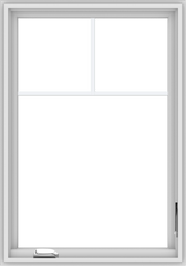 WDMA 28x40 (27.5 x 39.5 inch) White Vinyl uPVC Crank out Casement Window with Fractional Grilles