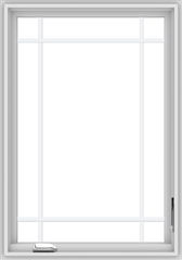 WDMA 28x40 (27.5 x 39.5 inch) White Vinyl uPVC Crank out Casement Window with Prairie Grilles