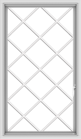 WDMA 28x48 (27.5 x 47.5 inch) uPVC Vinyl White push out Casement Window without Grids with Diamond Grills