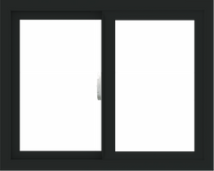 WDMA 30x24 (29.5 x 23.5 inch) Vinyl uPVC Black Slide Window without Grids Interior