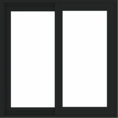 WDMA 30x30 (29.5 x 29.5 inch) Vinyl uPVC Black Slide Window without Grids Exterior