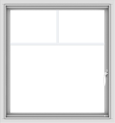 WDMA 30x32 (29.5 x 31.5 inch) Vinyl uPVC White Push out Casement Window with Fractional Grilles