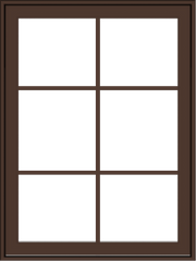 WDMA 30x40 (29.5 x 39.5 inch) Oak Wood Dark Brown Bronze Aluminum Crank out Awning Window with Colonial Grids Exterior