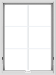 WDMA 30x40 (29.5 x 39.5 inch) White Vinyl uPVC Crank out Awning Window with Colonial Grids Interior