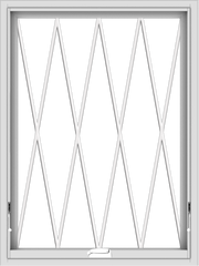 WDMA 30x40 (29.5 x 39.5 inch) White Vinyl uPVC Crank out Awning Window without Grids with Diamond Grills