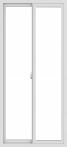 WDMA 30x65 (29.5 x 64.5 inch) Vinyl uPVC White Slide Window without Grids Interior