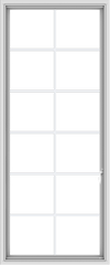 WDMA 30x72 (29.5 x 71.5 inch) White Vinyl uPVC Push out Casement Window with Colonial Grids