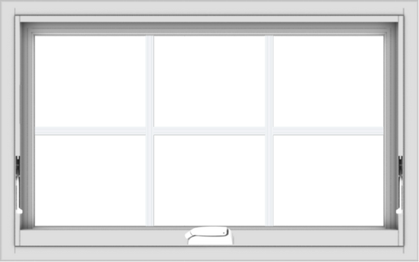 WDMA 32x20 (31.5 x 19.5 inch) White Vinyl uPVC Crank out Awning Window with Colonial Grids Interior