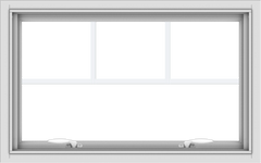 WDMA 32x20 (31.5 x 19.5 inch) White uPVC Vinyl Push out Awning Window with Fractional Grilles