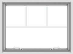 WDMA 32x24 (31.5 x 23.5 inch) White uPVC Vinyl Push out Awning Window with Fractional Grilles