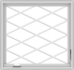 WDMA 32x30 (31.5 x 29.5 inch) White Vinyl UPVC Crank out Casement Window without Grids with Diamond Grills