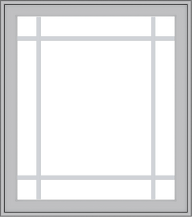 WDMA 32x36 (31.5 x 35.5 inch) Pine Wood Light Grey Aluminum Push out Casement Window with Prairie Grilles