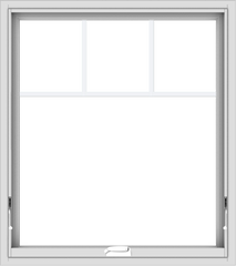 WDMA 32x36 (31.5 x 35.5 inch) White Vinyl uPVC Crank out Awning Window with Fractional Grilles