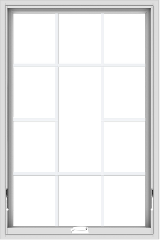 WDMA 32x48 (31.5 x 47.5 inch) White Vinyl uPVC Crank out Awning Window without Grids with Victorian Grills
