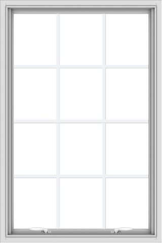 WDMA 32x48 (31.5 x 47.5 inch) White uPVC Vinyl Push out Awning Window with Colonial Grids Interior