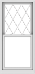 WDMA 32x66 (31.5 x 65.5 inch)  Aluminum Single Double Hung Window with Diamond Grids