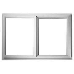 34x34 33.25x33.25 Sliding Aluminum Window White Low-E Glass With Screen