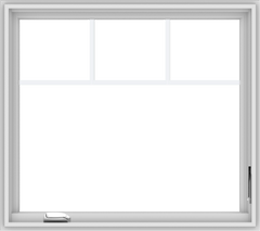 WDMA 36x32 (35.5 x 31.5 inch) White Vinyl UPVC Crank out Casement Window with Fractional Grilles