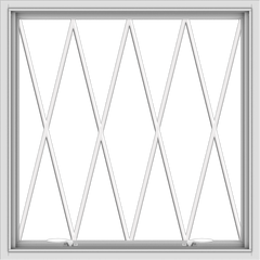WDMA 34x34 (33.5 x 33.5 inch) White uPVC Vinyl Push out Awning Window without Grids with Diamond Grills