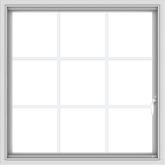 WDMA 34x34 (33.5 x 33.5 inch) White uPVC Vinyl Push out Casement Window without Grids