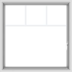 WDMA 34x34 (33.5 x 33.5 inch) White uPVC Vinyl Push out Casement Window with Fractional Grilles