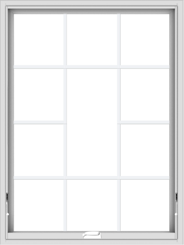 WDMA 36x48 (35.5 x 47.5 inch) White Vinyl uPVC Crank out Awning Window without Grids with Victorian Grills