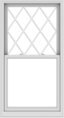 WDMA 36x66 (35.5 x 65.5 inch)  Aluminum Single Double Hung Window with Diamond Grids