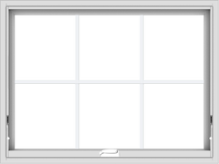 WDMA 40x30 (39.5 x 29.5 inch) White Vinyl uPVC Crank out Awning Window with Colonial Grids Interior