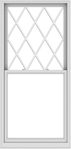 WDMA 40x84 (39.5 x 83.5 inch)  Aluminum Single Double Hung Window with Diamond Grids