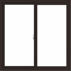 WDMA 42x42 (41.5 x 41.5 inch) Vinyl uPVC Dark Brown Slide Window without Grids Interior